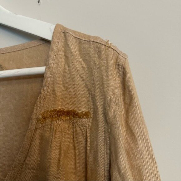 True Craft Cabin Fever 2 Tan Long Sleeve Henley Boho Top Size XL NWT - Picture 6 of 11